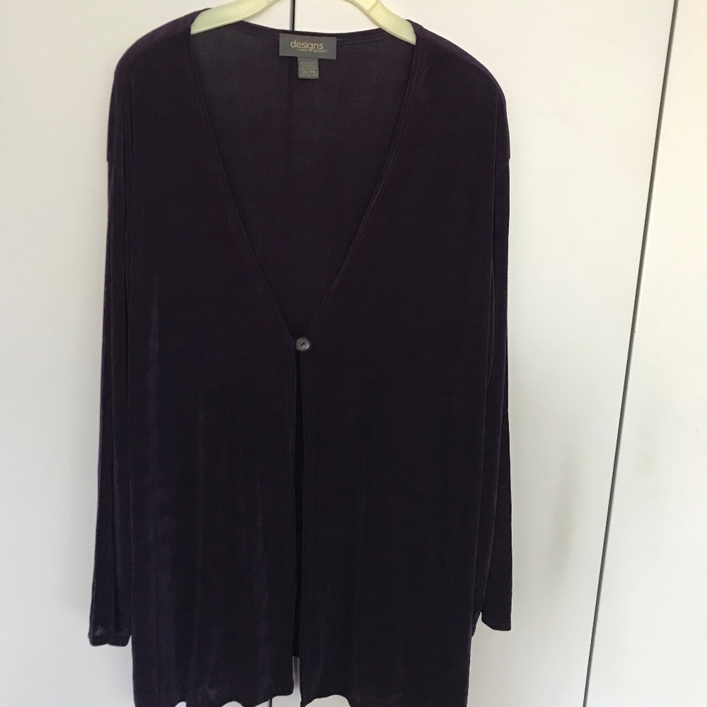 Women's Evening Jacket with Long Sleeves (Size 22/24) (Color: Dark Purple)